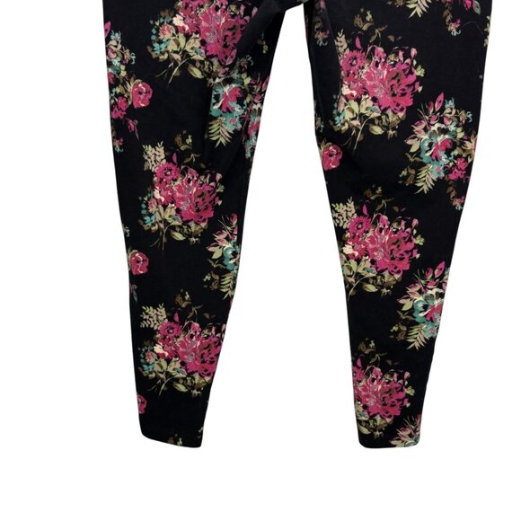 Torrid Womens 7/8 Leggings Black Floral Pull On Elastic Waist Plus Size 2 | 2X - Picture 5 of 13